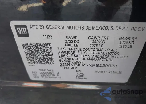 2023 Chevrolet Blazer Awd Rs z USA, uszkodzony, nr VIN 3GNKBKRSXPS139923